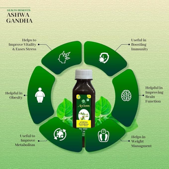 Ashavgandha Leaf Juice | Immunity Booster | Get Slim | WHO GMP, GLP, ISO Certified Natural Products | No added Colour |