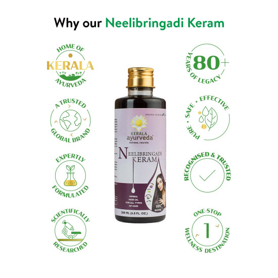 Kerala Ayurveda Neelibringadi Keram 200 ml - Ayurvedic Hair Oil