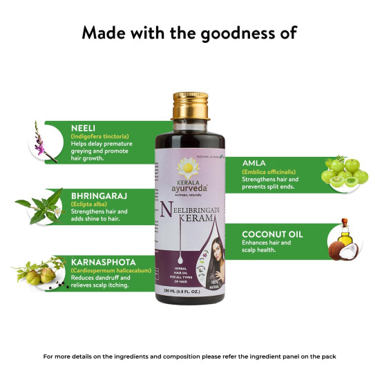 Kerala Ayurveda Neelibringadi Keram 200 ml - Ayurvedic Hair Oil