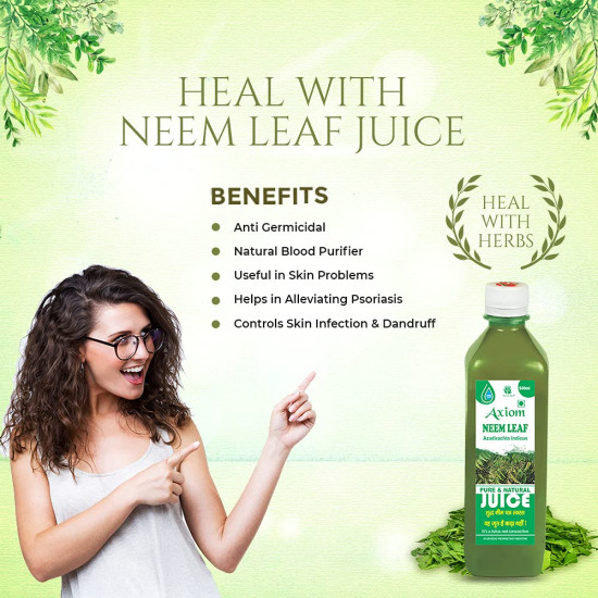Jeevan Ras Neem Leaf Juice | Natural Blood Purifier Ayurvedic Juice | Helpful in Skin Problems | Infused with Natural Neem Leaf Herbs | Boosts Immunity - 500ML