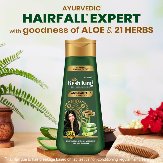 Kesh King Ayurvedic Anti Hairfall Shampoo - 21 Natural Ingredients for Silky Hair