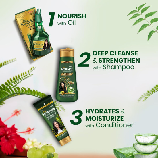 Kesh King Ayurvedic Anti Hairfall Shampoo - 21 Natural Ingredients for Silky Hair