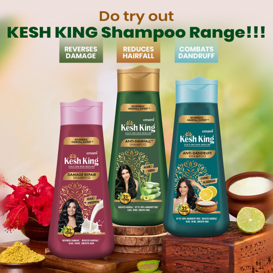 Kesh King Ayurvedic Anti Hairfall Shampoo - 21 Natural Ingredients for Silky Hair