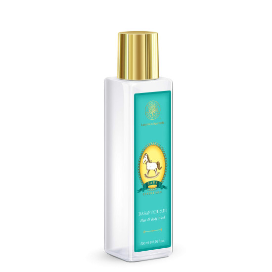 Forest Essentials Dasapushpadi - Baby Hair and Body Wash & Massage Serum Combo - Gentle Care for Babies