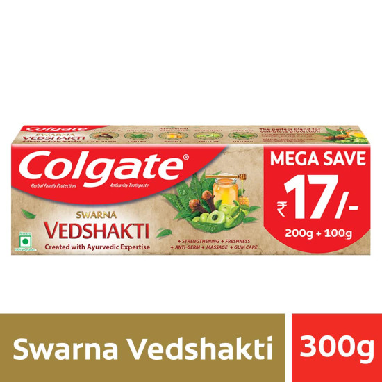 Colgate Swarna Vedshakti Toothpaste - Natural Ingredients for Complete Oral Care
