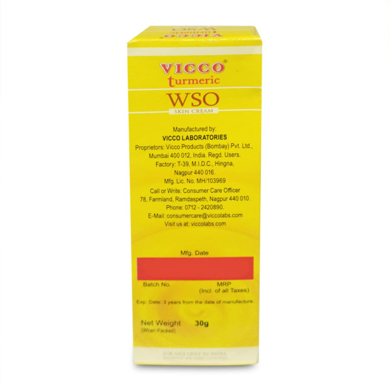 Vicco Turmeric WSO Skin Cream - Reduces Pimples & Prevents Skin Problems