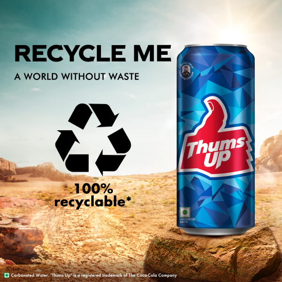 Thums Up Soft Drink Can, 180 ml - Strong & Spicy Cola