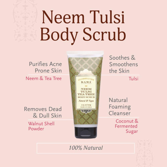 Kama Ayurveda Neem Tulsi Tea Tree Body Scrub - Refreshing Exfoliation