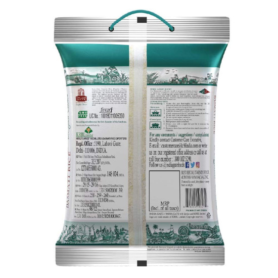 India Gate Basmati Rice Regular Choice, 5kg - Authentic Indian Flavor