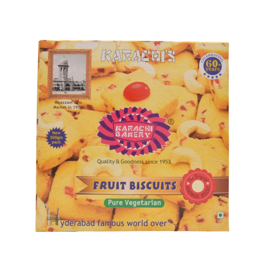 Karachi Bakery Fruit Biscuit Premium 500G - Delicious Vegetarian Cookies