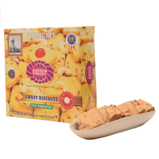 Karachi Bakery Fruit Biscuit Premium 500G - Delicious Vegetarian Cookies