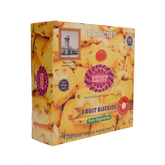 Karachi Bakery Fruit Biscuit Premium 500G - Delicious Vegetarian Cookies