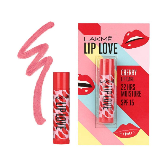 Lakme Lip Love Chapstick Cherry - Hydrating Lip Balm with SPF 15