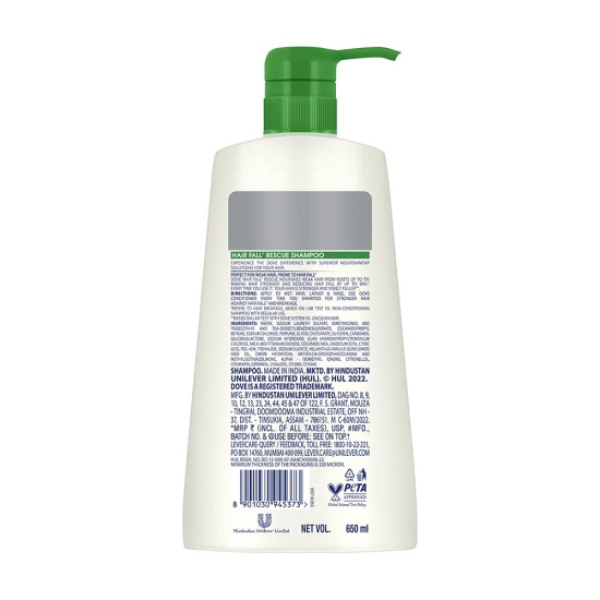 Dove Hair Fall Rescue Shampoo 650ml - Reduce Hairfall & Repair