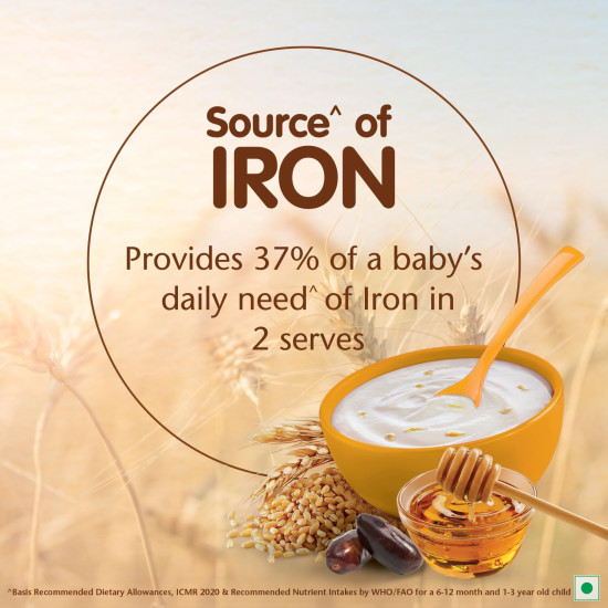 Nestle Cerelac Baby Cereal with Milk, Wheat Honey Dates - Source of Iron & Protein