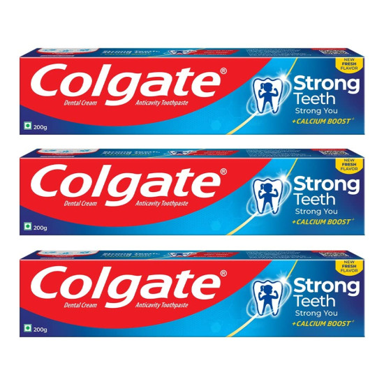 Colgate Strong Teeth Toothpaste - Calcium Boost for 2X Stronger Teeth