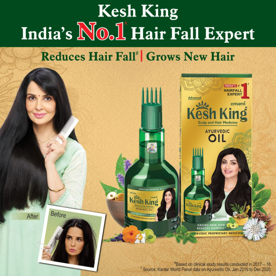 Kesh King Ayurvedic Anti Hairfall Hair Oil - Revive Hair Growth Naturally