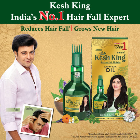 Kesh King Ayurvedic Anti Hairfall Hair Oil - Revive Hair Growth Naturally