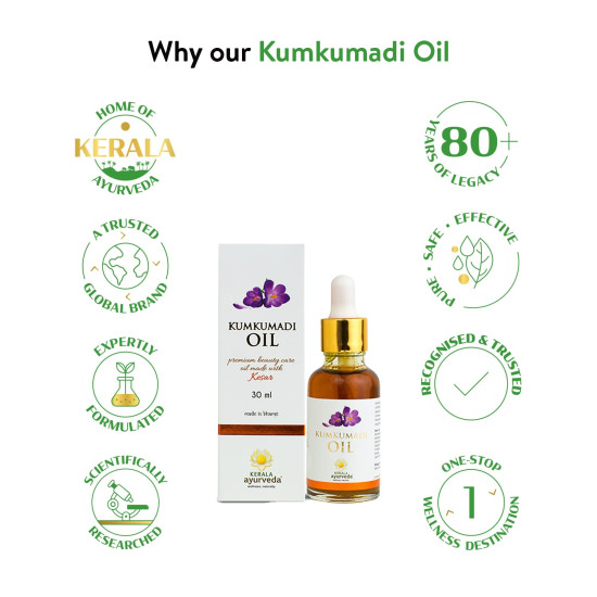 Kerala Ayurveda Kumkumadi Oil 30 ml - Reduces Fine Lines & Pigmentation