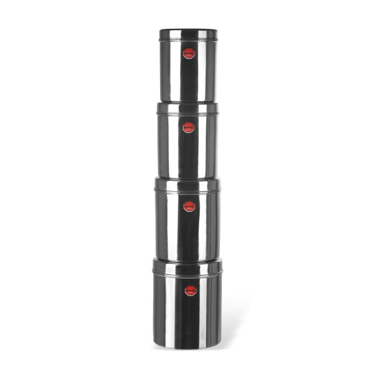 Sumeet Stainless Steel Vertical Canisters Set of 4 - Durable Storage Solution