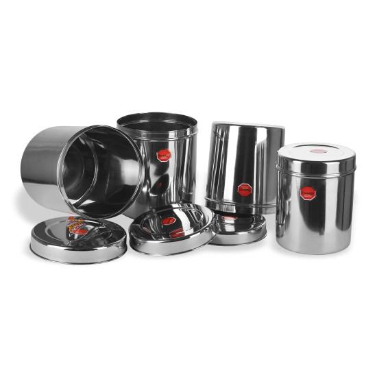Sumeet Stainless Steel Vertical Canisters Set of 4 - Durable Storage Solution