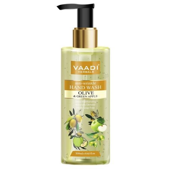 Vaadi Herbals Anti Wrinkle Olive and Green Apple Hand Wash - Gentle Moisturizing Formula