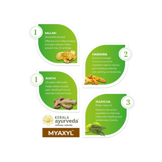 KERALA Ayurveda Myaxyl - 100 Capsules - Natural Arthritis Relief