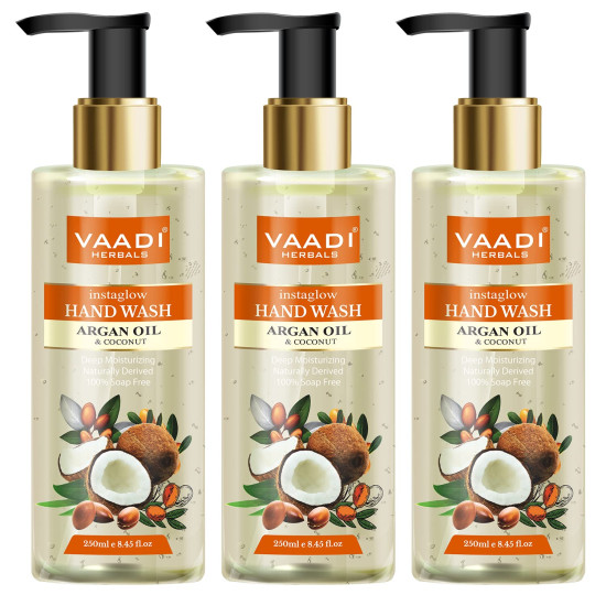 Vaadi Herbals Instaglow Argan Oil and Coconut Hand Wash - Nourishing 250 ml Pack