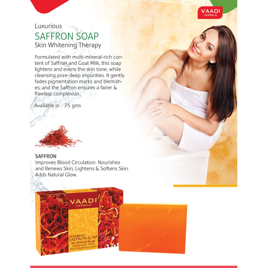 Vaadi Herbals Luxurious Saffron Soap - Skin Whitening Therapy