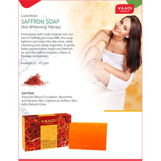 Vaadi Herbals Luxurious Saffron Soap - Skin Whitening Therapy