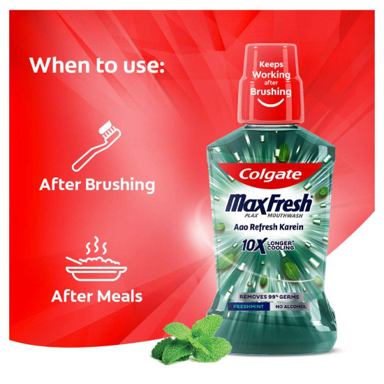 Colgate MaxFresh Plax Antibacterial Mouthwash - Fresh Mint, 750ml Pack Colgate MaxFresh Plax Antibacterial Mouthwash - Fresh Mint, 750ml Pack