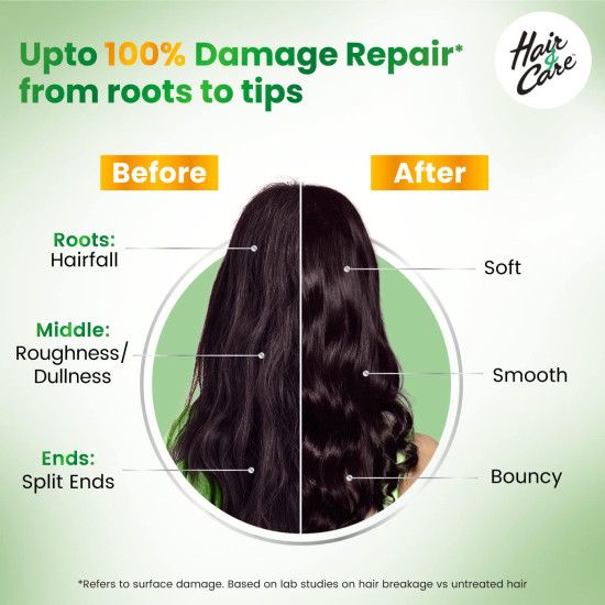 Hair & Care Triple Blend Damage Repair Non-Sticky Hair Oil - Enriched with Aloe Vera, Olive Oil & Green Tea