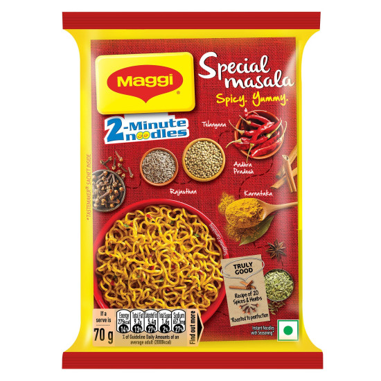 MAGGI 2-Minute Vegetarian Special Masala Instant Noodles - Quick & Flavorful Delight