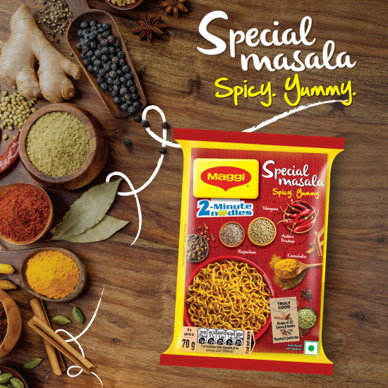 MAGGI 2-Minute Vegetarian Special Masala Instant Noodles - Quick & Flavorful Delight