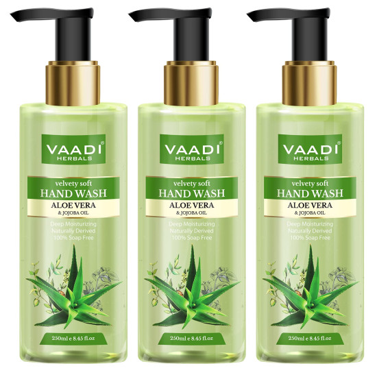 Vaadi Herbals Velvety Soft Aloe Vera and Jojoba Oil Hand Wash - Nourishing Cleanser
