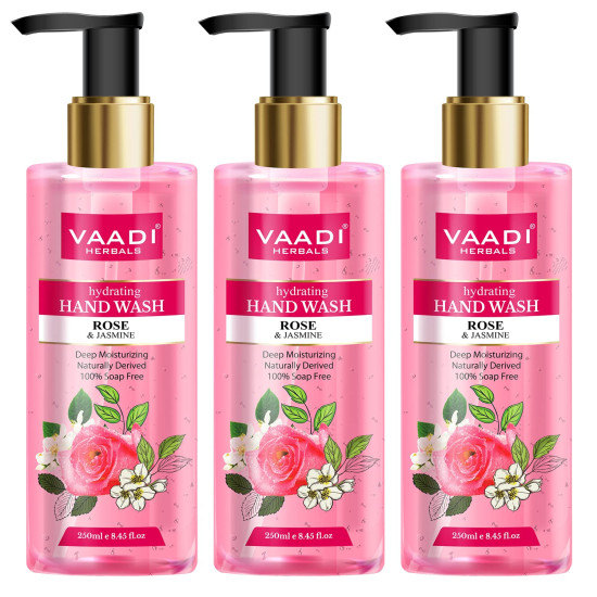 Vaadi Herbals Hydrating Rose and Jasmine Hand Wash - Luxurious Aroma & Softness