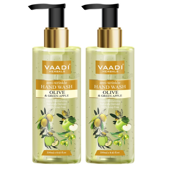 Vaadi Herbals Anti Wrinkle Olive and Green Apple Hand Wash - Nourishing & Moisturizing