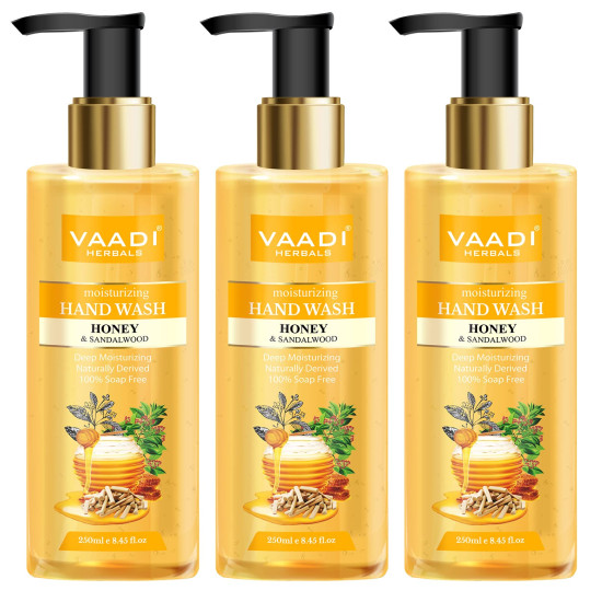 Vaadi Herbals Deep Moisturizing Honey and Sandal Hand Wash - Luxurious Care