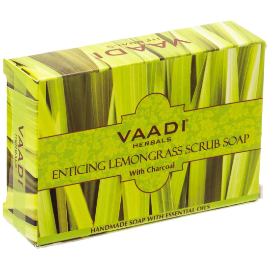 Vaadi Herbals Enticing Lemongrass Scrub Soap - Deep Cleansing & Detoxifying