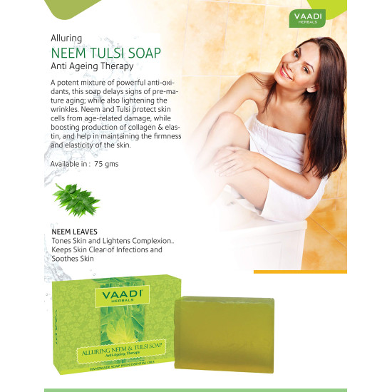 Vaadi Herbals Breezy Aloe Vera Soap, 75g (Pack of 12) - Natural Skin Healer