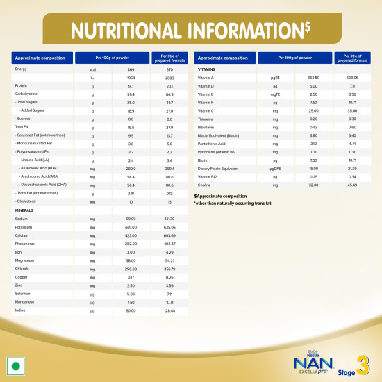 Nestlé NAN EXCELLAPRO 3 Follow-Up Formula - Supports Brain Development