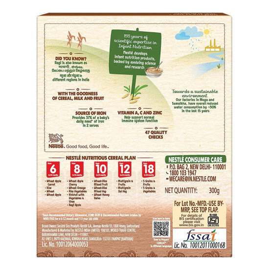Nestle Cerelac Baby Cereal with Milk, Ragi Apple - Source of Iron & Protein