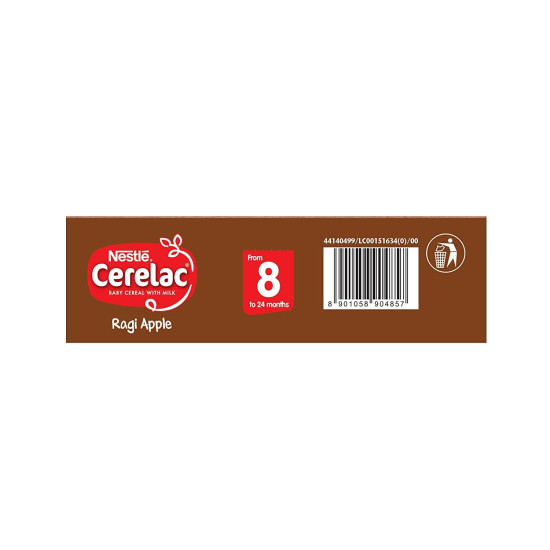 Nestle Cerelac Baby Cereal with Milk, Ragi Apple - Source of Iron & Protein
