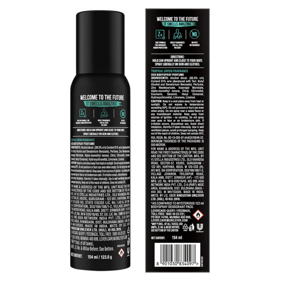 Axe Signature Mysterious No Gas Deodorant Bodyspray For Men 154 ml - Long-lasting Aqua Fragrance