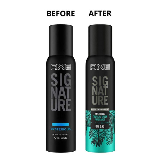 Axe Signature Mysterious No Gas Deodorant Bodyspray For Men 154 ml - Long-lasting Aqua Fragrance