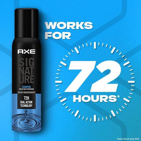 AXE Signature Champion No Gas Body Deodorant - Fresh Aqua Fragrance