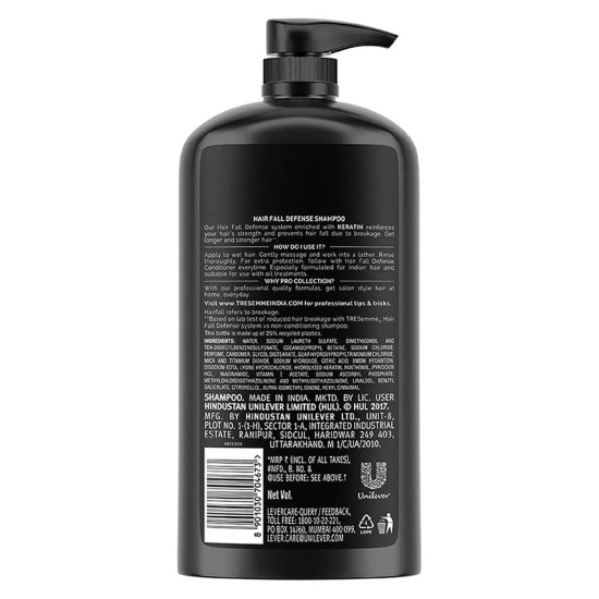 Tresemme Hair Fall Defence Shampoo 1L - Strong Hair with Keratin