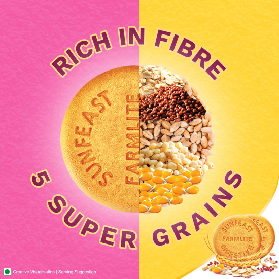 Sunfeast Farmlite 5 Grain Digestive Biscuit - High Fibre & Multigrain Delight