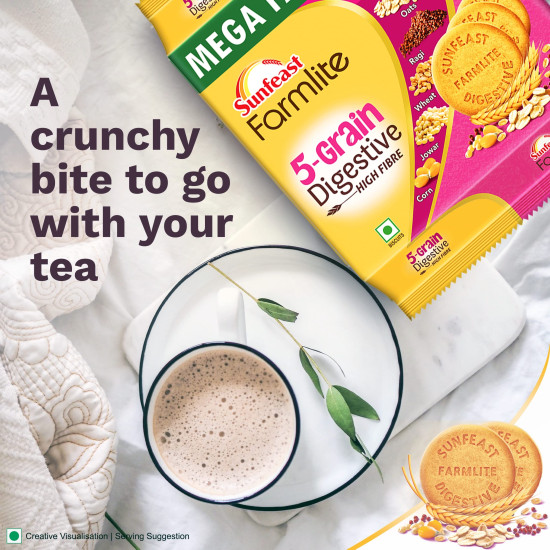Sunfeast Farmlite 5 Grain Digestive Biscuit - High Fibre & Multigrain Delight