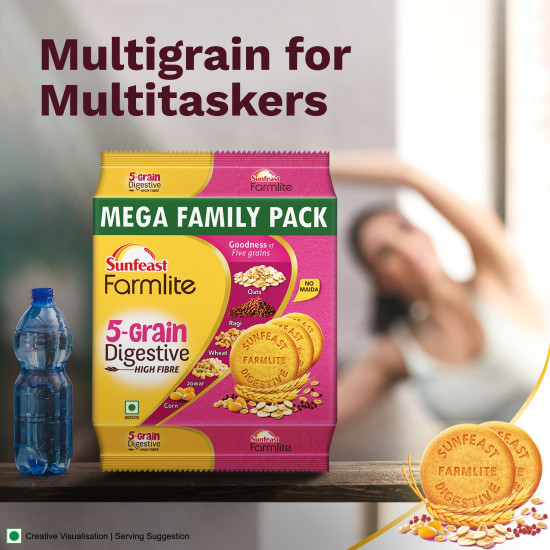 Sunfeast Farmlite 5 Grain Digestive Biscuit - High Fibre & Multigrain Delight
